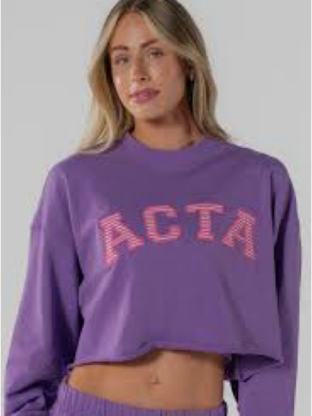 ACTA purple cropped crewneck